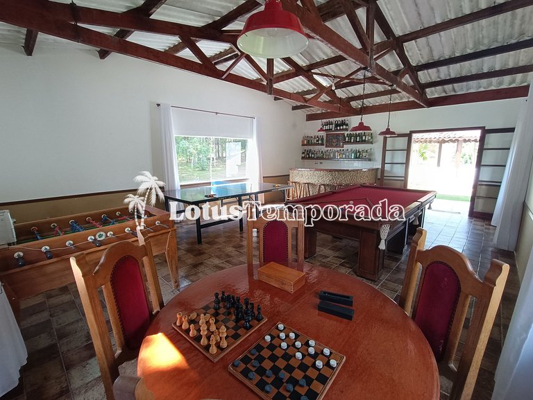 Sítio com 05 dormitórios, piscina aquecida e jogos LT0002