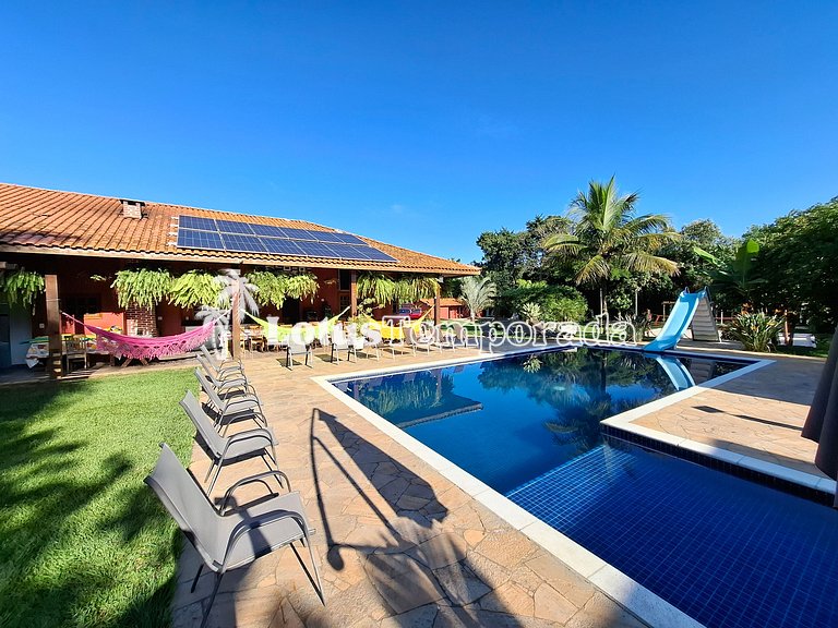 Chácara com 7 suítes, Lounge VIP e Piscina Aquecida LT0034