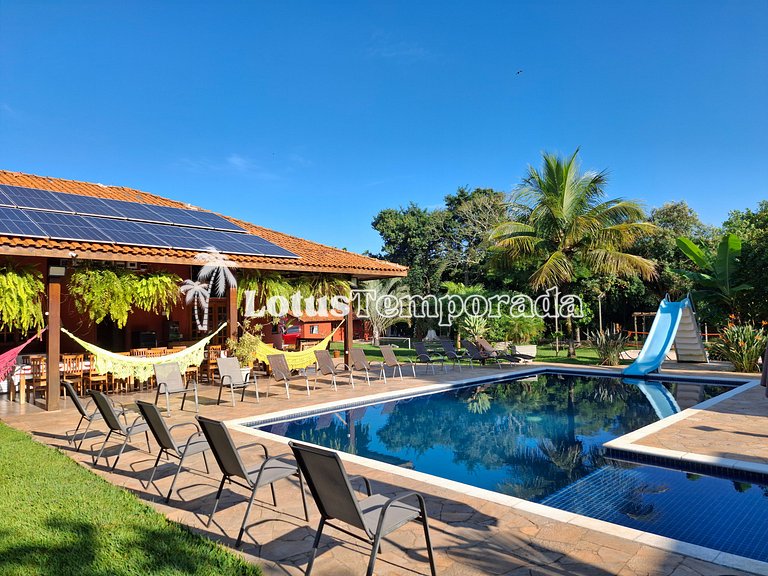 Chácara com 7 suítes, Lounge VIP e Piscina Aquecida LT0034
