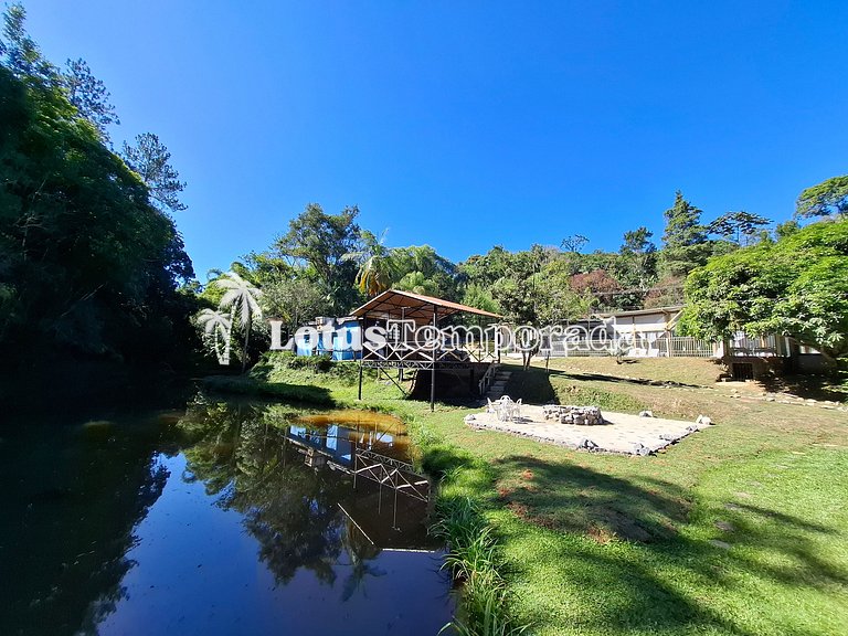 Sítio p/ Casamentos: 2 Salões, Lagos e Chalé Noivos LT0021